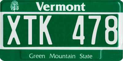 VT license plate XTK478