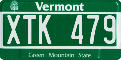 VT license plate XTK479