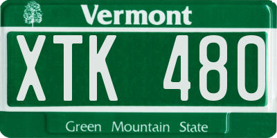 VT license plate XTK480