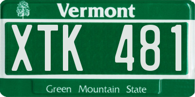 VT license plate XTK481