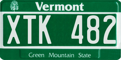 VT license plate XTK482