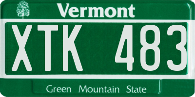 VT license plate XTK483