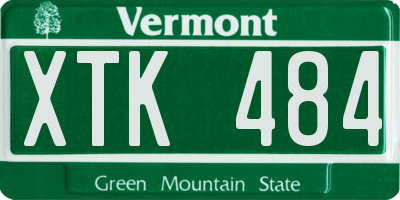 VT license plate XTK484
