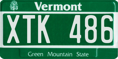 VT license plate XTK486