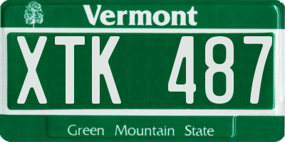 VT license plate XTK487