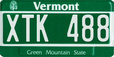 VT license plate XTK488