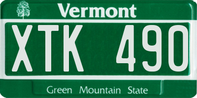 VT license plate XTK490