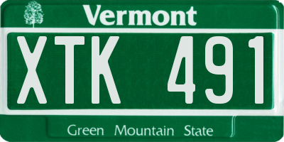 VT license plate XTK491