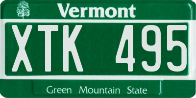 VT license plate XTK495