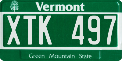 VT license plate XTK497