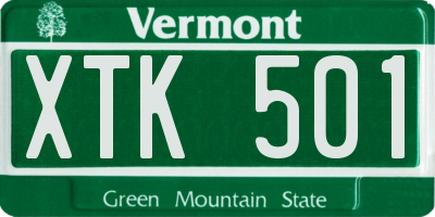 VT license plate XTK501