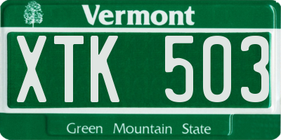 VT license plate XTK503