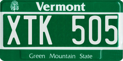VT license plate XTK505