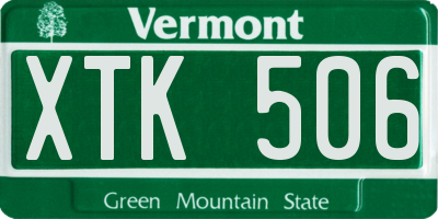 VT license plate XTK506
