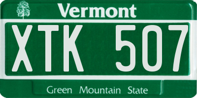 VT license plate XTK507