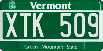 VT license plate XTK509