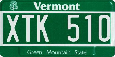 VT license plate XTK510