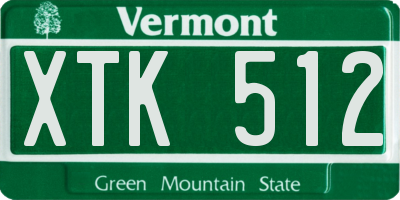VT license plate XTK512
