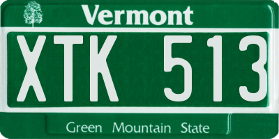 VT license plate XTK513