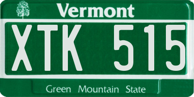 VT license plate XTK515