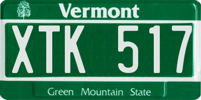VT license plate XTK517
