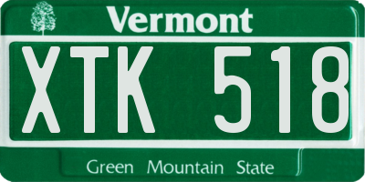 VT license plate XTK518