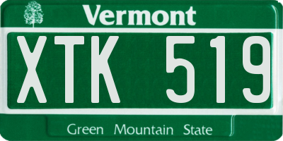 VT license plate XTK519