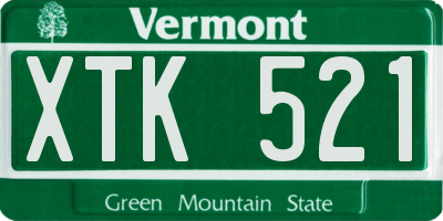 VT license plate XTK521