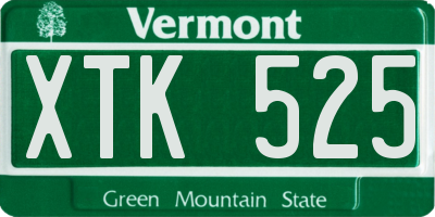 VT license plate XTK525