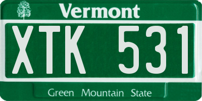 VT license plate XTK531