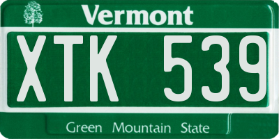VT license plate XTK539