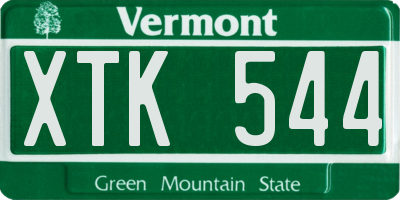 VT license plate XTK544