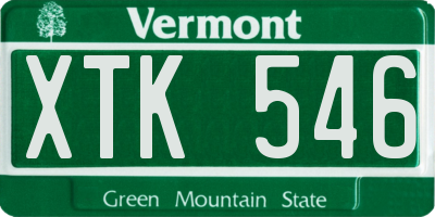 VT license plate XTK546