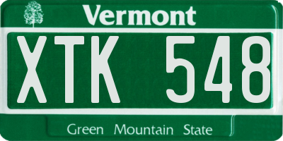VT license plate XTK548