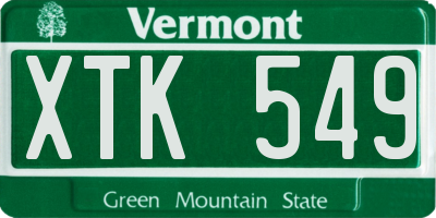 VT license plate XTK549