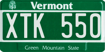 VT license plate XTK550