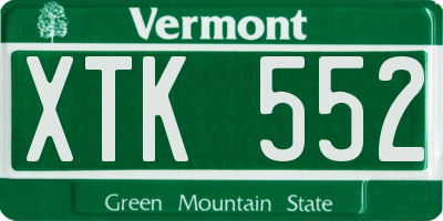 VT license plate XTK552