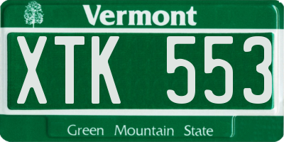 VT license plate XTK553