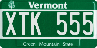 VT license plate XTK555