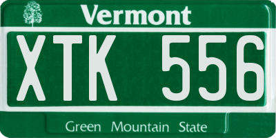 VT license plate XTK556