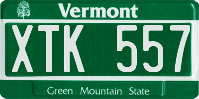 VT license plate XTK557