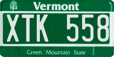 VT license plate XTK558