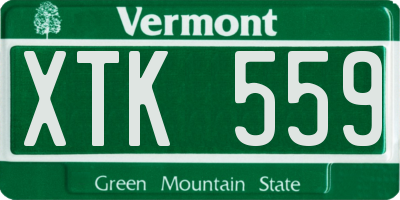 VT license plate XTK559