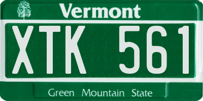 VT license plate XTK561