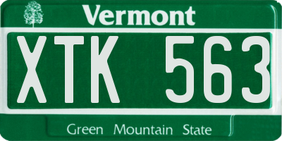 VT license plate XTK563