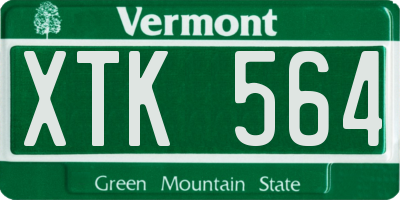 VT license plate XTK564