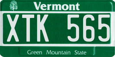 VT license plate XTK565