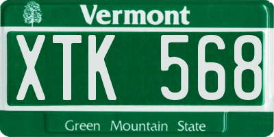 VT license plate XTK568