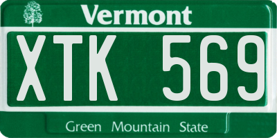 VT license plate XTK569