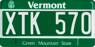 VT license plate XTK570